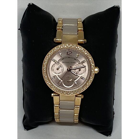 Michael Kors Mini Parker MK6110 Womens Analog Rose Dial Quartz Wrist Watch MP295 - Picture 1 of 12